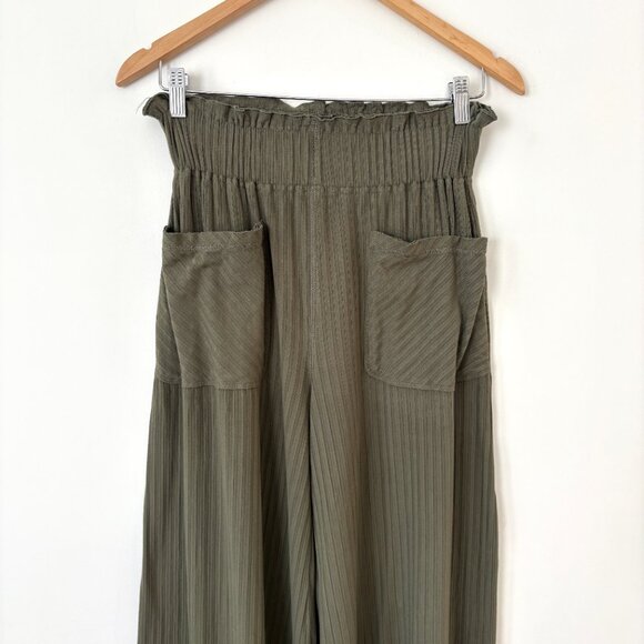 Free People Movement Blissed Out Wide Leg Pants Green Size XS Relaxed Fit NWOT - Picture 5 of 13